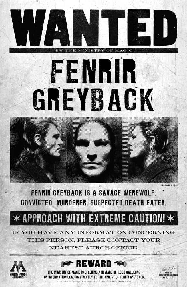 Esempio di Manifesto Ricercato di Fenrir Greyback