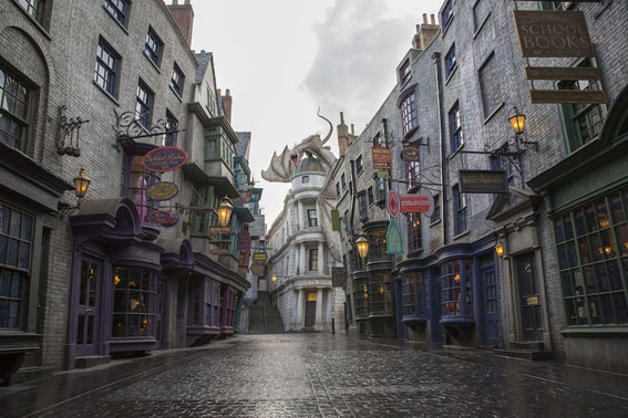 Diagon Alley ad Orlando negli U.S.A. di giorno